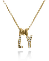 Deco diamond letter necklace - Two Letters